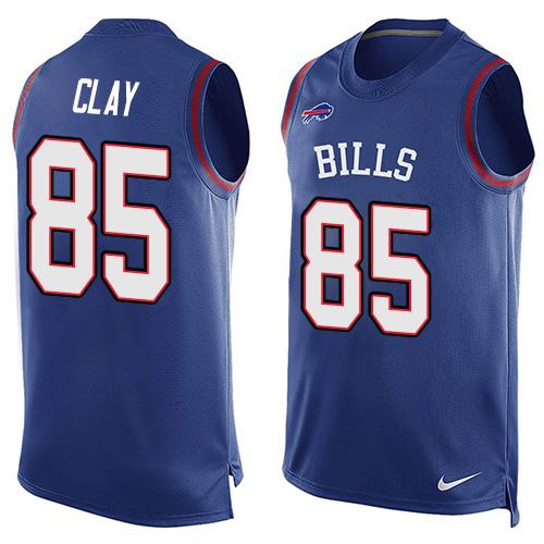  Bills #85 Charles Clay Royal Blue Team Color Men's Stitched NFL Limited Tank Top Jersey